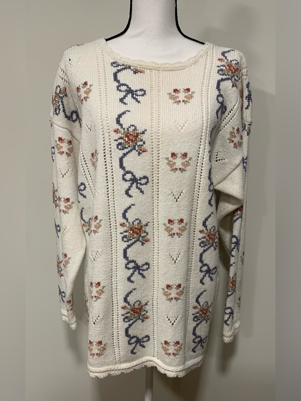 Weathervane Pullover Sweater Knit Vintage Fair Isle Y2K Womens LG Cottage Core